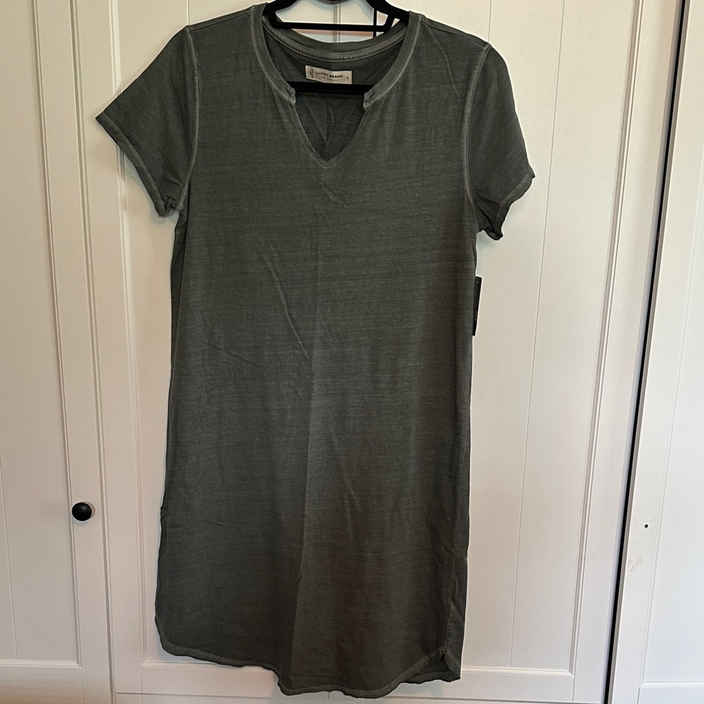 NWT-Lucky BranCasual Gray T-Shirt Dress